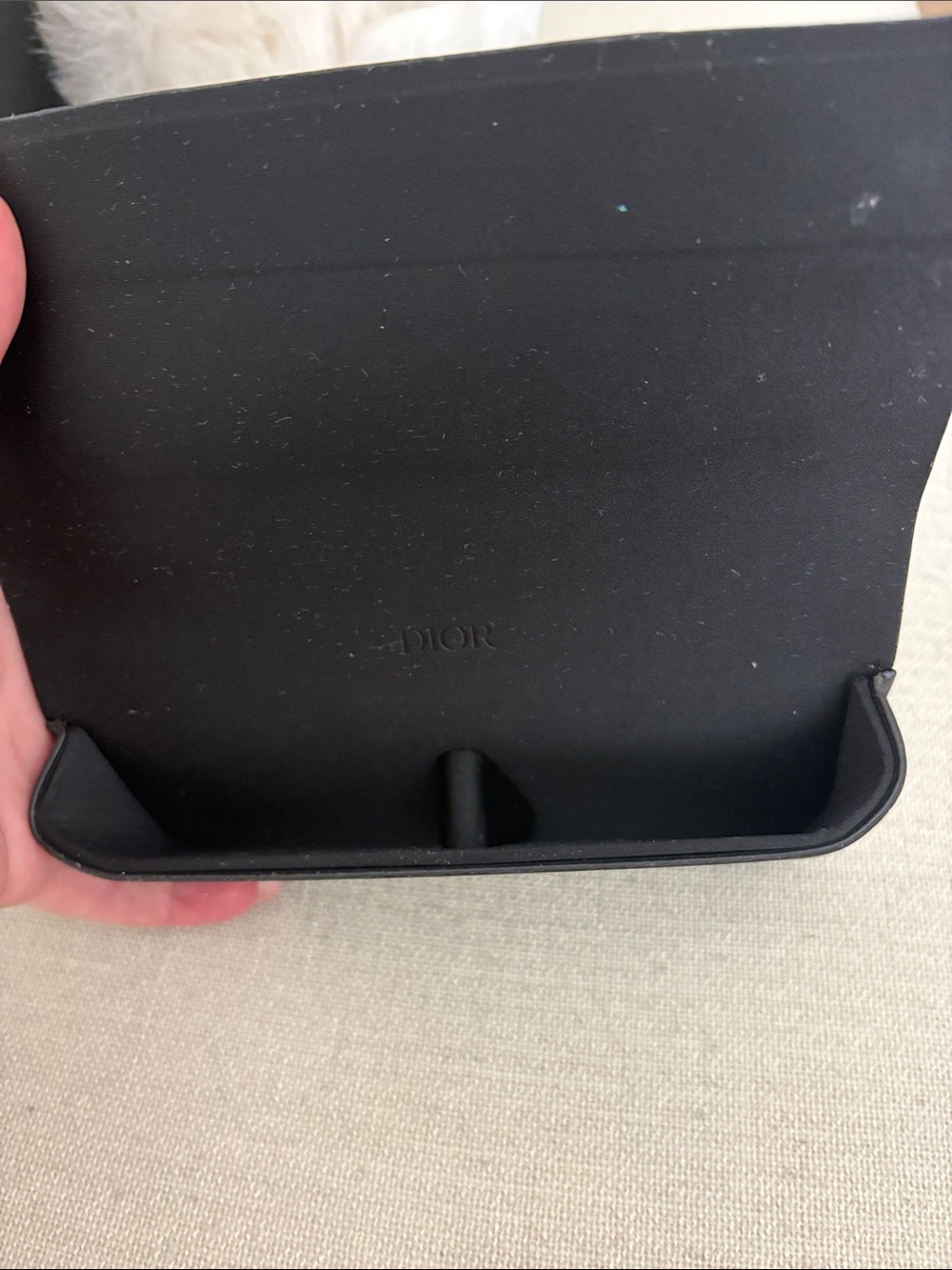 Dior Black Embossed leather sunglass case - Picture 2 of 3